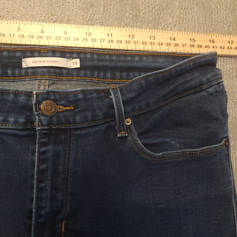 Levi's Womens 14 Mid Rise Skinny Jeans Blue Denim - Picture 6 of 11